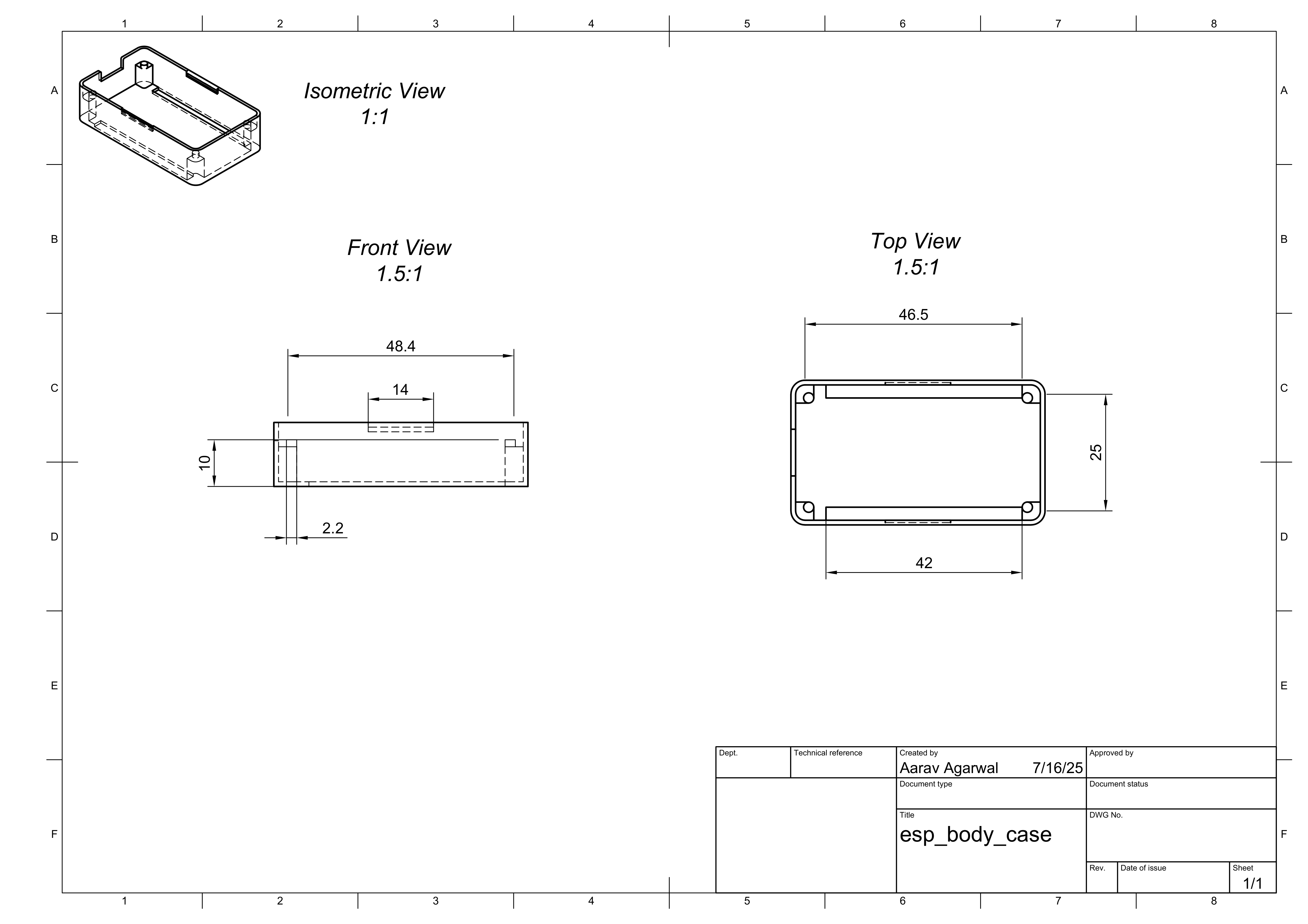 ESP Case Body CAD Drawing