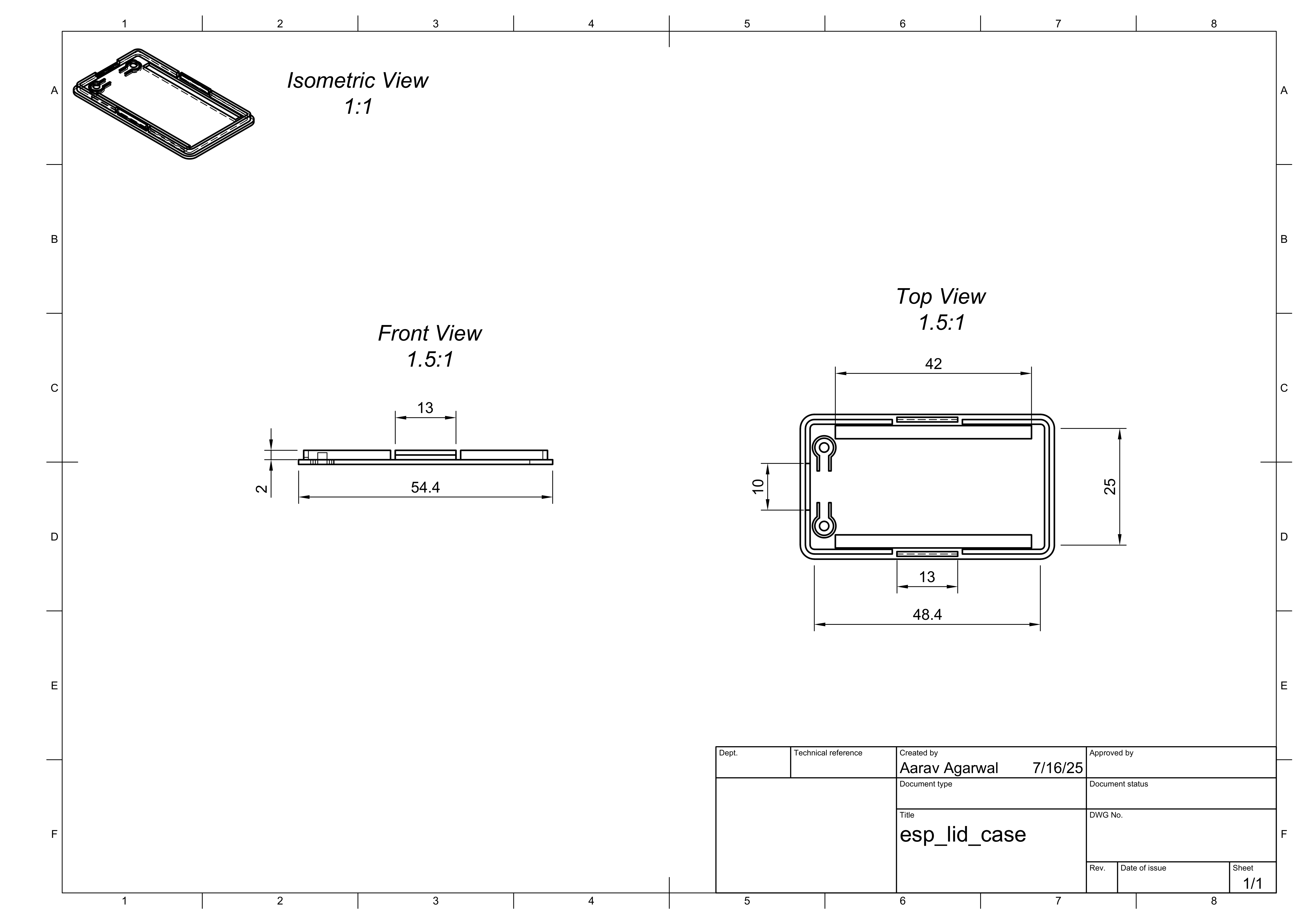 ESP Case Lid CAD Drawing